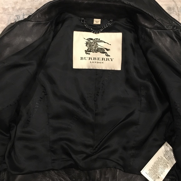Burberry lamb skin leather Moto jacket EUC Sz. 8 - Picture 6 of 8